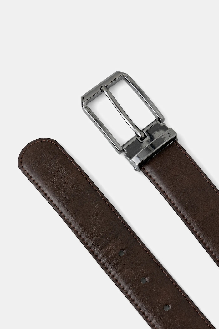 Pasek męski z imitacji skóry RW25-PAM502 brązowy RW25