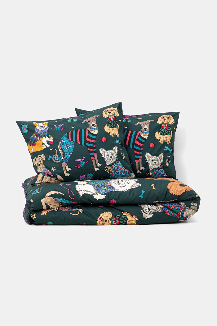 Komplet pościeli bawełnianej w psy 200 x 200 cm multicolor RW25-PCU807