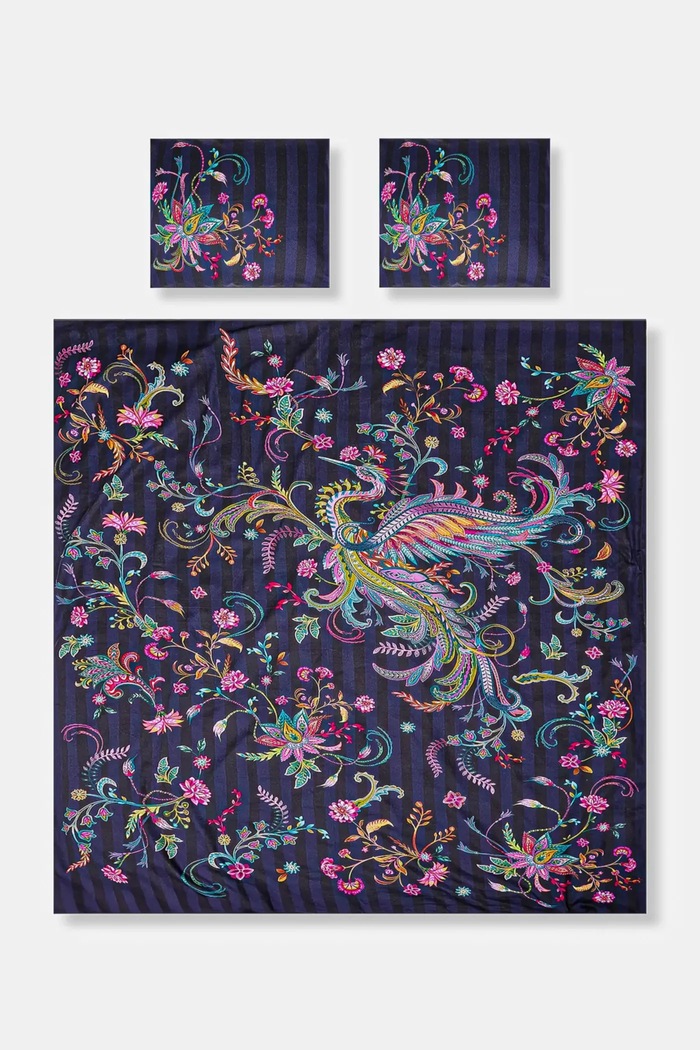 Medicine set de lenjerie de pat din bumbac satinat 50 x 60 cm / 200 x 200 cm RW25-PCUB01 bleumarin RW25