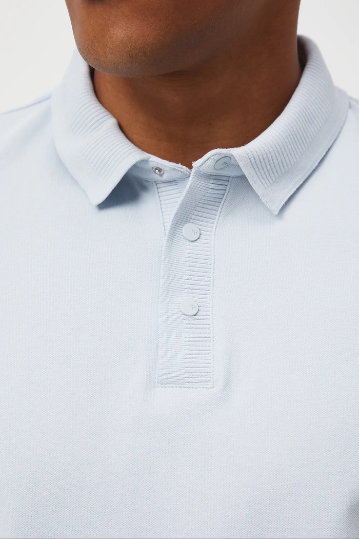 Polo bawełniane męskie z dzianiny strukturalnej z elastanem RW25-POM020 niebieski