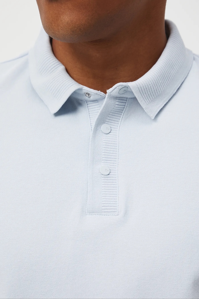 Polo bawełniane męskie z dzianiny strukturalnej z elastanem RW25-POM020 niebieski