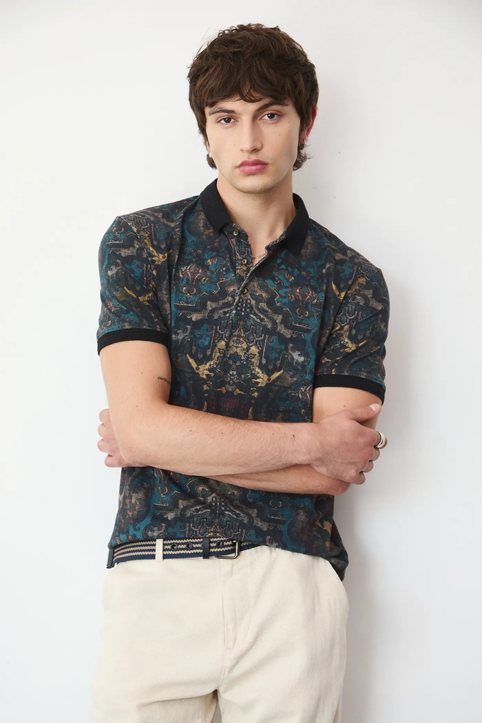 Medicine tricou polo slim multicolor RW25-POM751