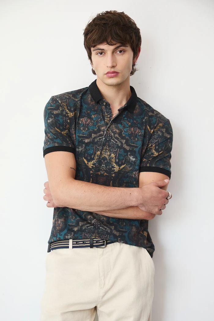 Polo męskie z kolekcji Zamek Królewski na Wawelu x Medicine z elastanem multicolor RW25-POM751