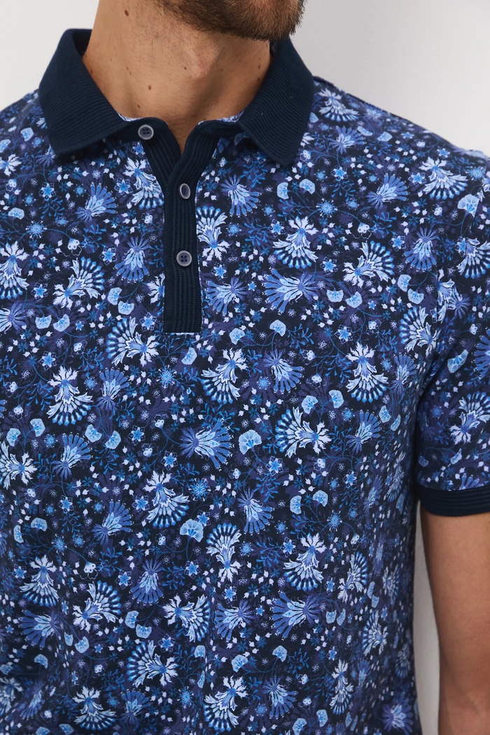 Medicine tricou polo RW25-POM901 bleumarin