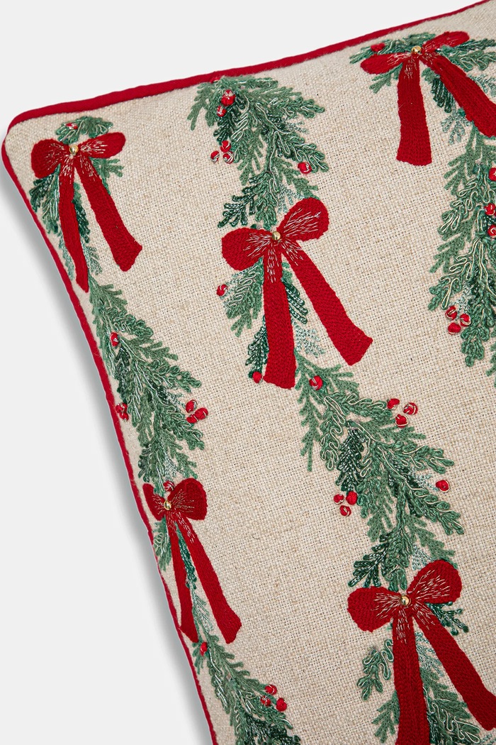 Sypialnia Poszewka na poduszkę z domieszką lnu świąteczna 50 x 50 cm RW25-PSU809 multicolor