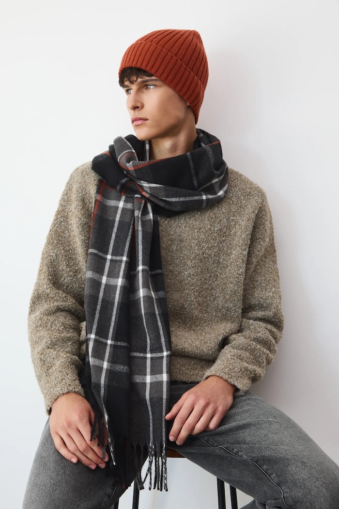 Szal męski w kratę z wiskozą pozostałe multicolor RW25-SAM715