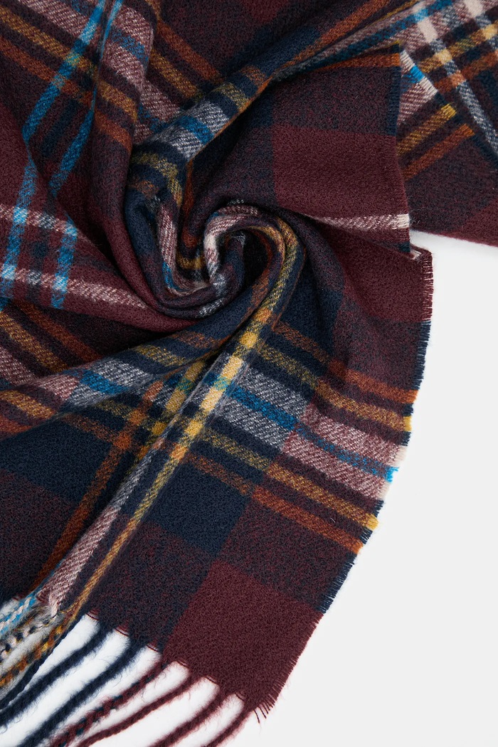 Szal męski w kratę z wiskozą multicolor RW25-SAM900
