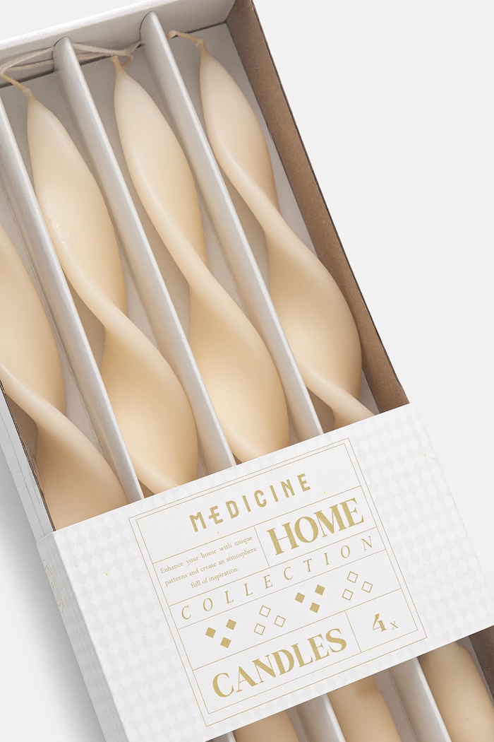 Salon Świeca dekoracyjna stożkowa (4-pack) RW25-SCU407 beżowy