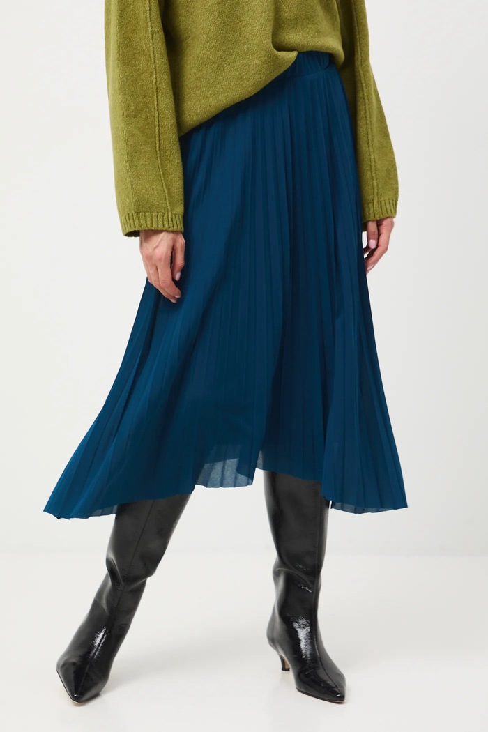 Spódnica damska midi plisowana midi turkusowy RW25-SDD405