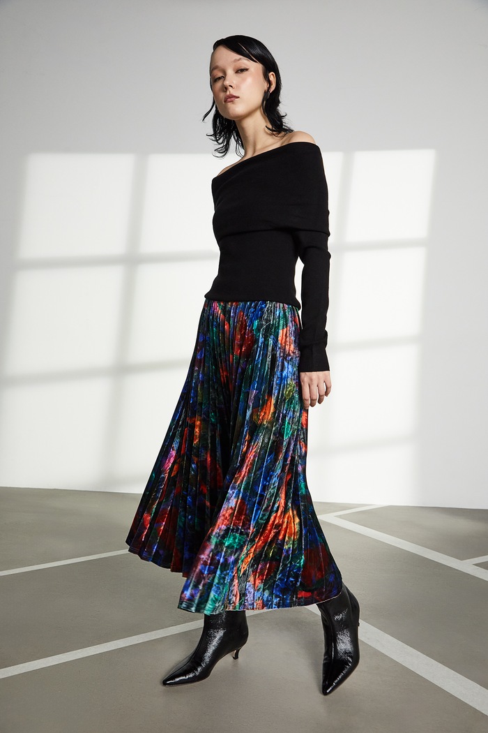 Spódnica damska midi z kolekcji Tajemniczy Świat Medicine midi multicolor RW25-SDD550
