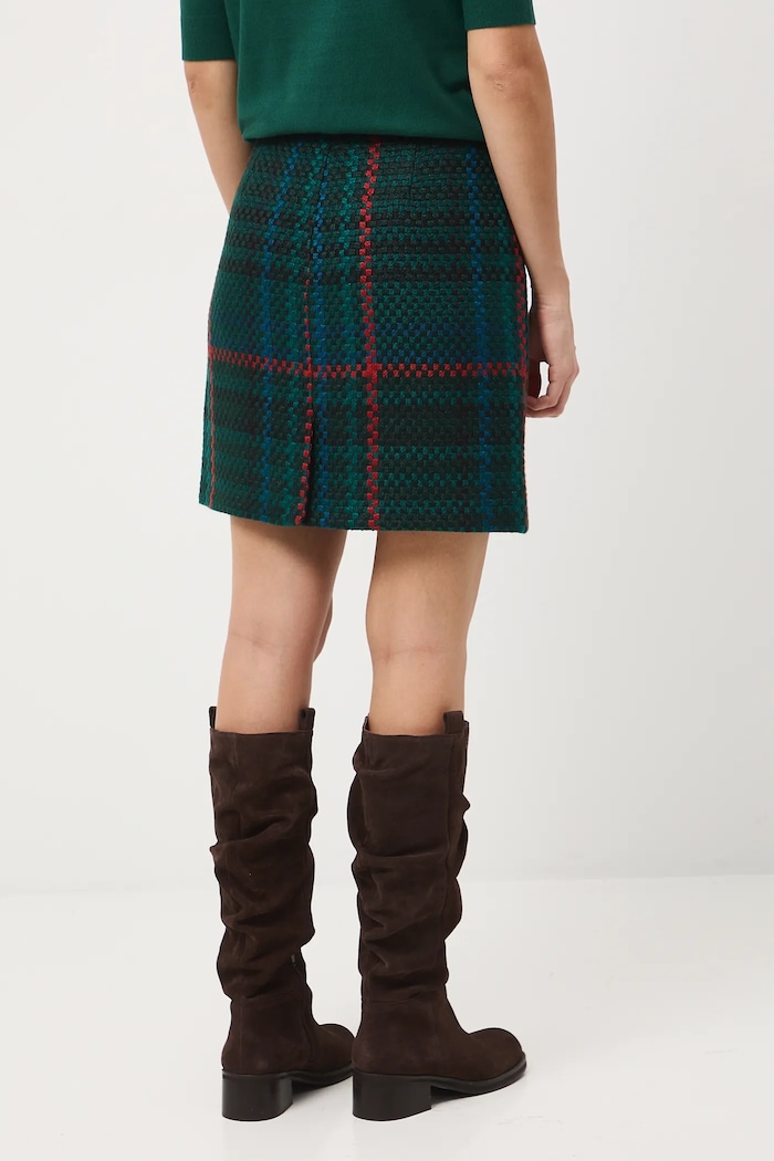 Odzież Spódnica damska mini w kratę RW25-SDD607 turkusowy