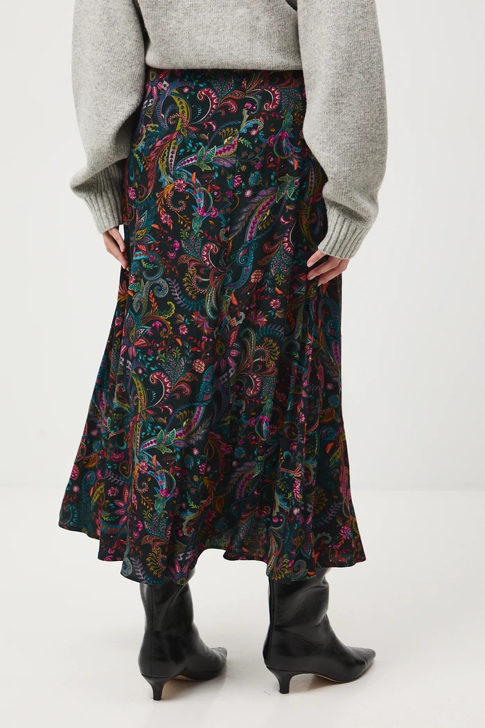 Odzież Spódnica damska midi z wiskozy wzorzysta RW25-SDDC00 multicolor