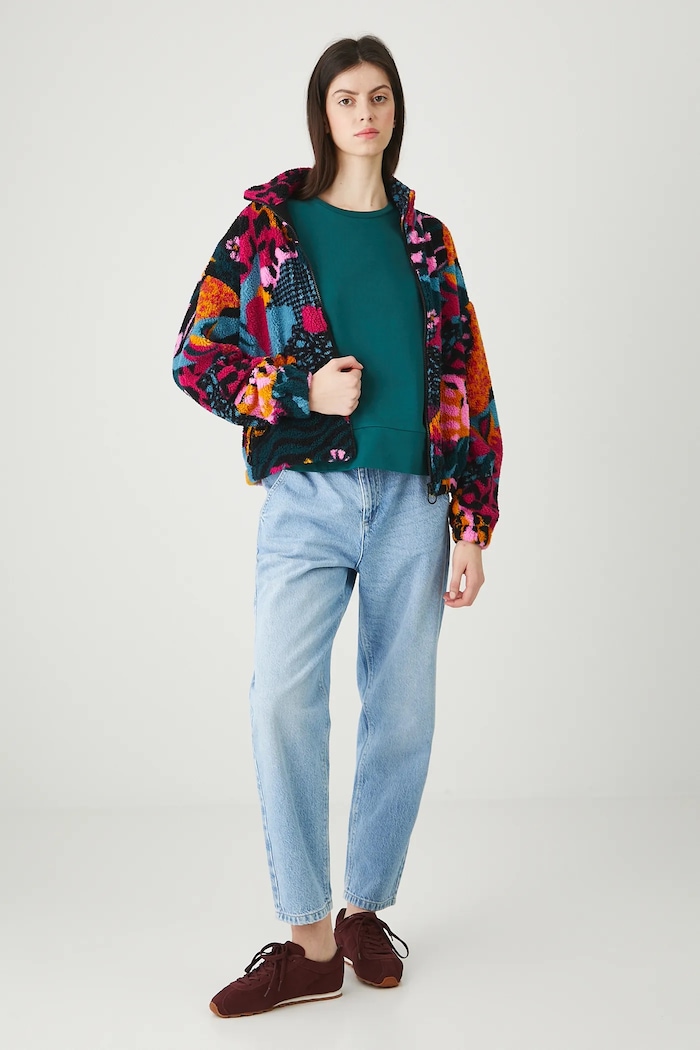 Jeansy bawełniane damskie slouchy z efektem sprania RW25-SJD103 niebieski RW25