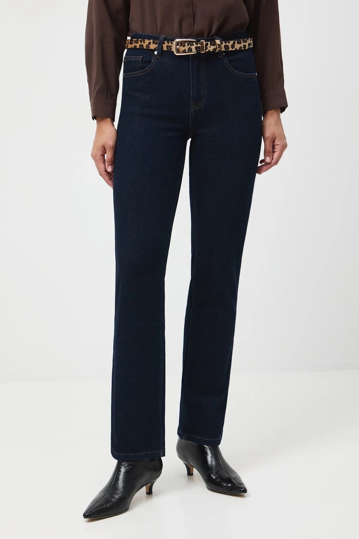 Jeansy damskie straight gładkie RW25-SJD801 granatowy RW25