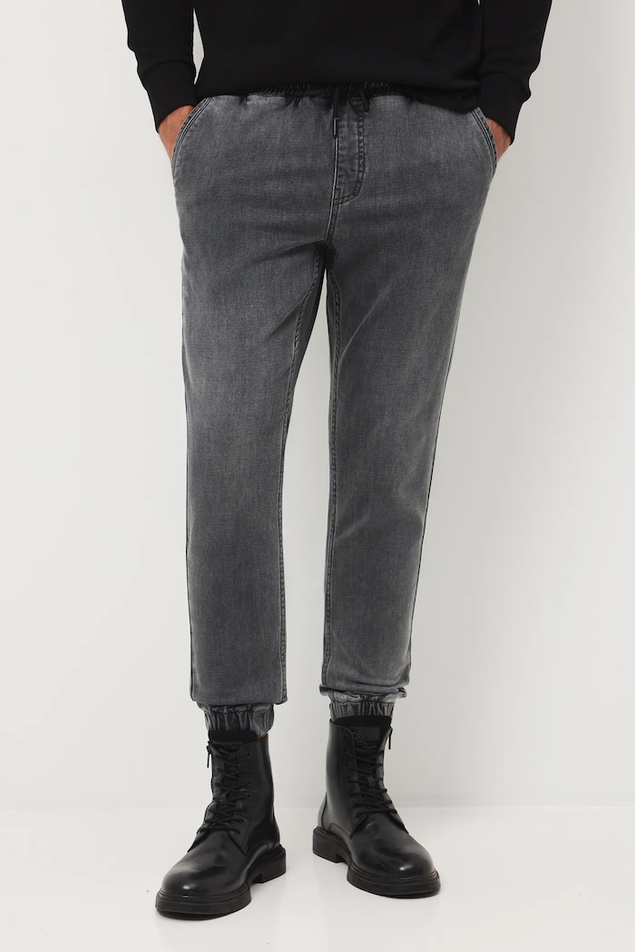 Jeansy męskie jogger z efektem sprania RW25-SJM906 szary RW25