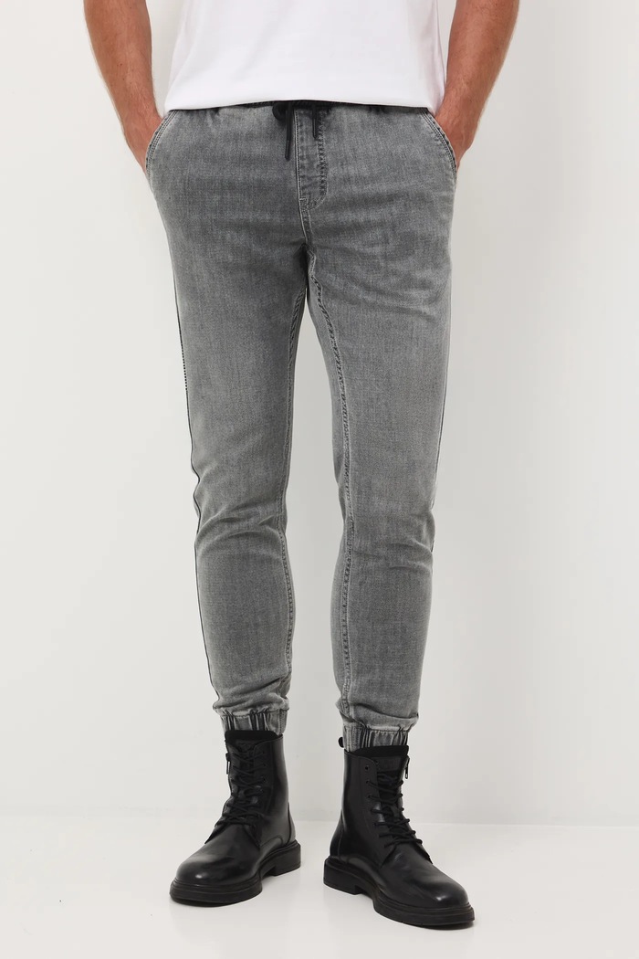 Jeansy męskie jogger z efektem sprania RW25-SJM906 szary RW25