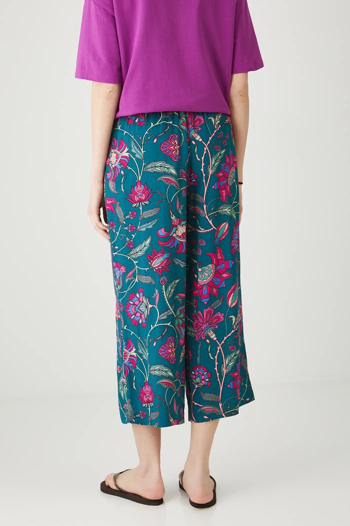Odzież Spodnie damskie wide leg z wiskozy RW25-SPD010 turkusowy
