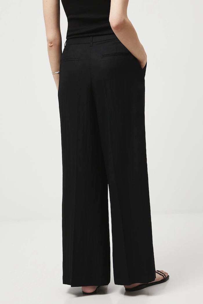 Odzież Spodnie damskie wide leg gładkie RW25-SPD300 czarny
