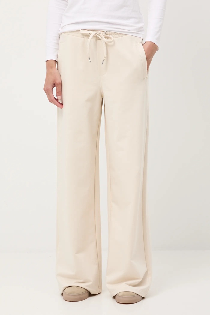 Spodnie dresowe damskie wide leg RW25-SPD307 beżowy RW25