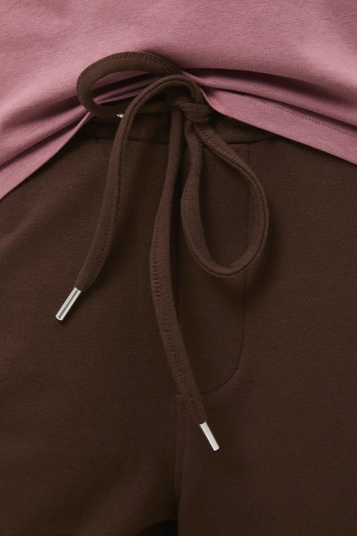 Spodnie dresowe damskie wide leg RW25-SPD307 brązowy