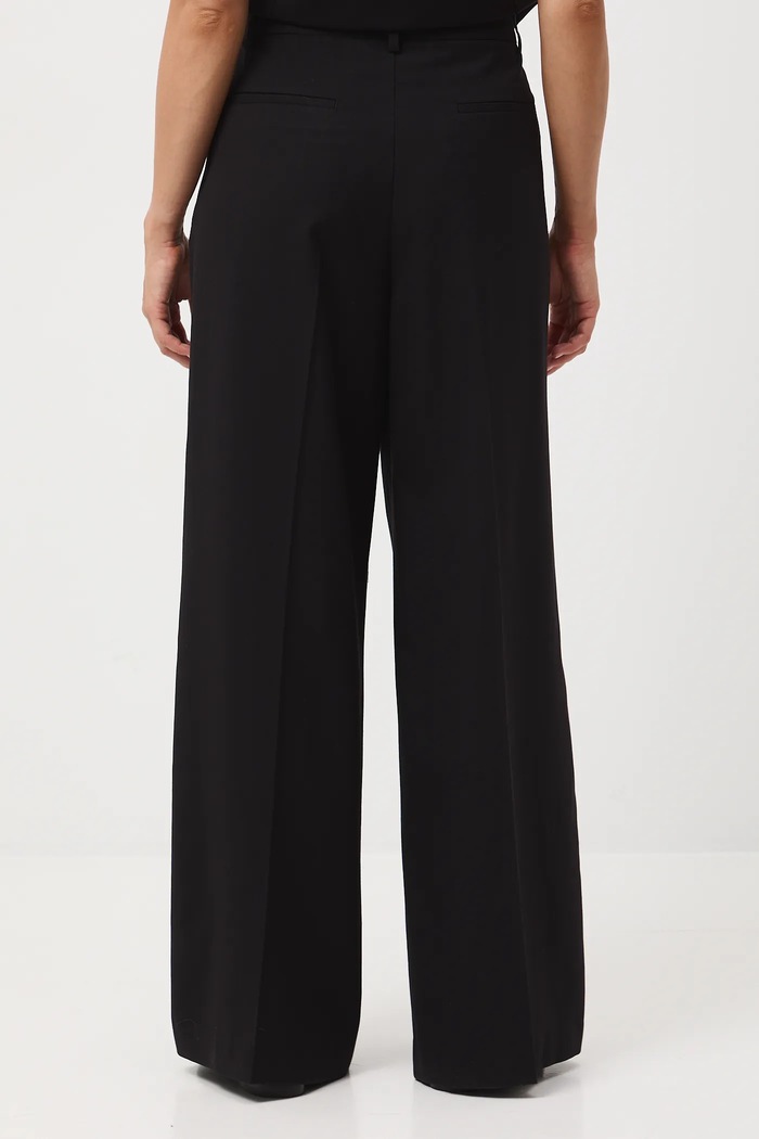 Odzież Spodnie z domieszką wełny damskie wide leg RW25-SPD500 czarny