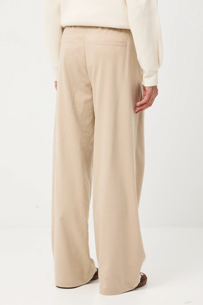 Odzież Spodnie damskie wide leg melanżowe RW25-SPD600 beżowy