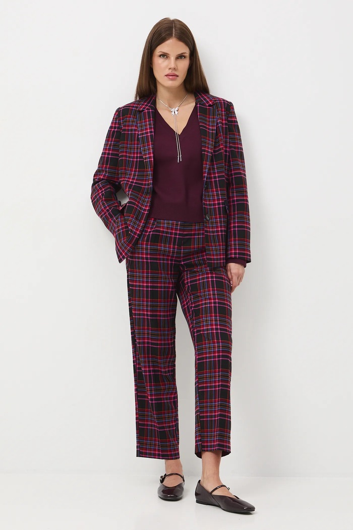 Spodnie damskie chino w kratę RW25-SPD602 multicolor RW25