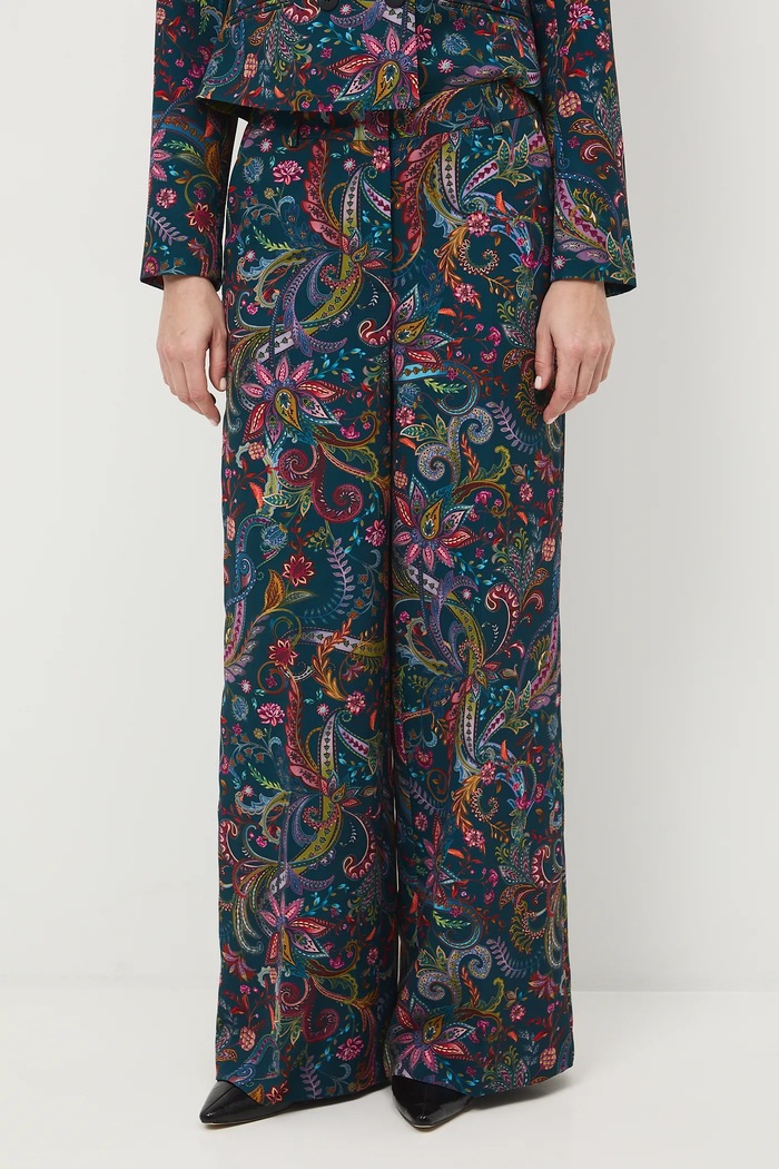 Spodnie damskie wide leg wzorzyste RW25-SPDC00 multicolor RW25
