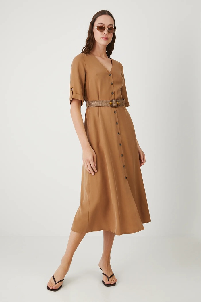 Medicine rochie midi maro RW25-SUD013