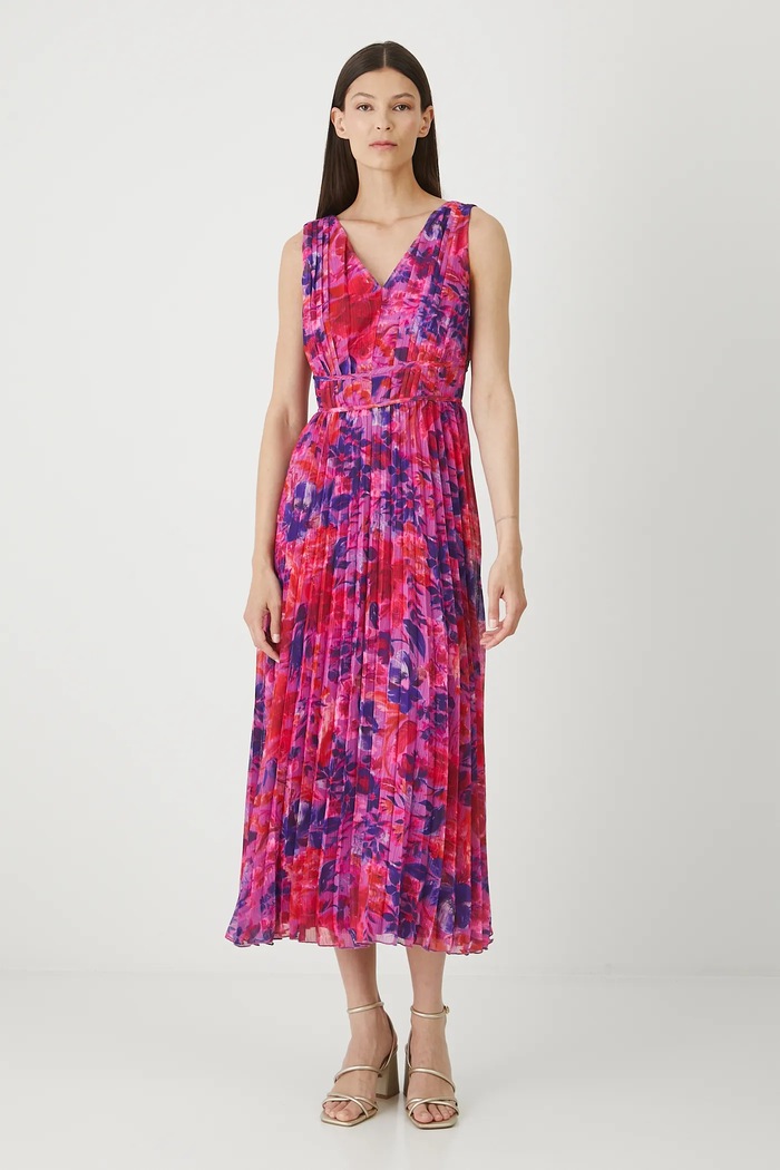 Sukienka damska plisowana wzorzysta RW25-SUD203 multicolor RW25