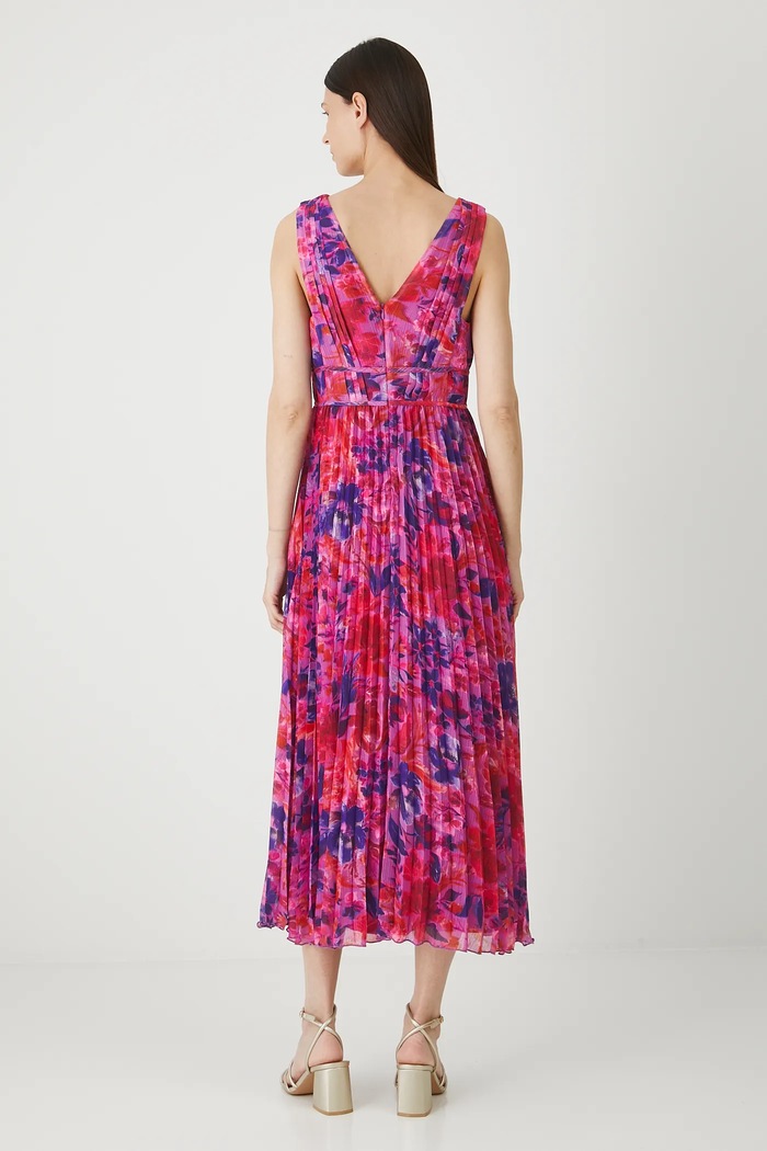 Odzież Sukienka damska plisowana wzorzysta RW25-SUD203 multicolor