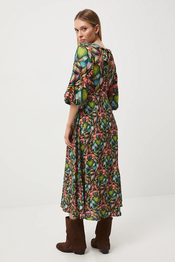 Sukienka damska midi z kolekcji Tajemniczy Świat Medicine multicolor RW25-SUD550