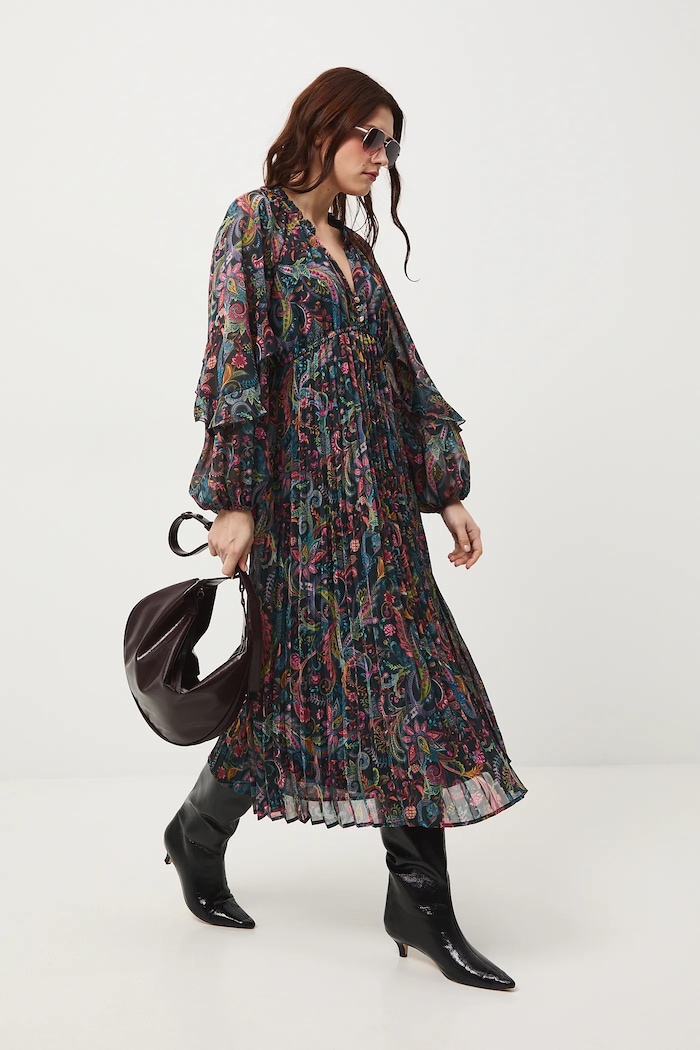 Sukienka midi wzorzysta midi multicolor RW25-SUDC04
