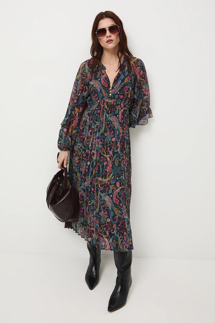 Sukienka midi wzorzysta RW25-SUDC04 multicolor RW25