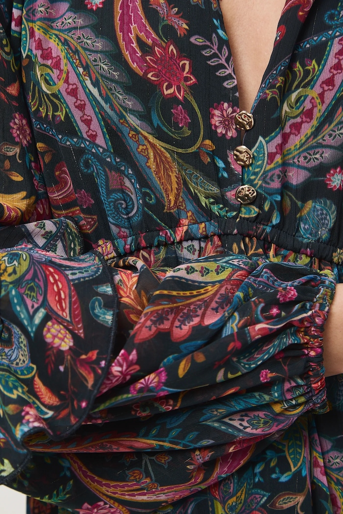 Sukienka midi wzorzysta RW25-SUDC04 multicolor