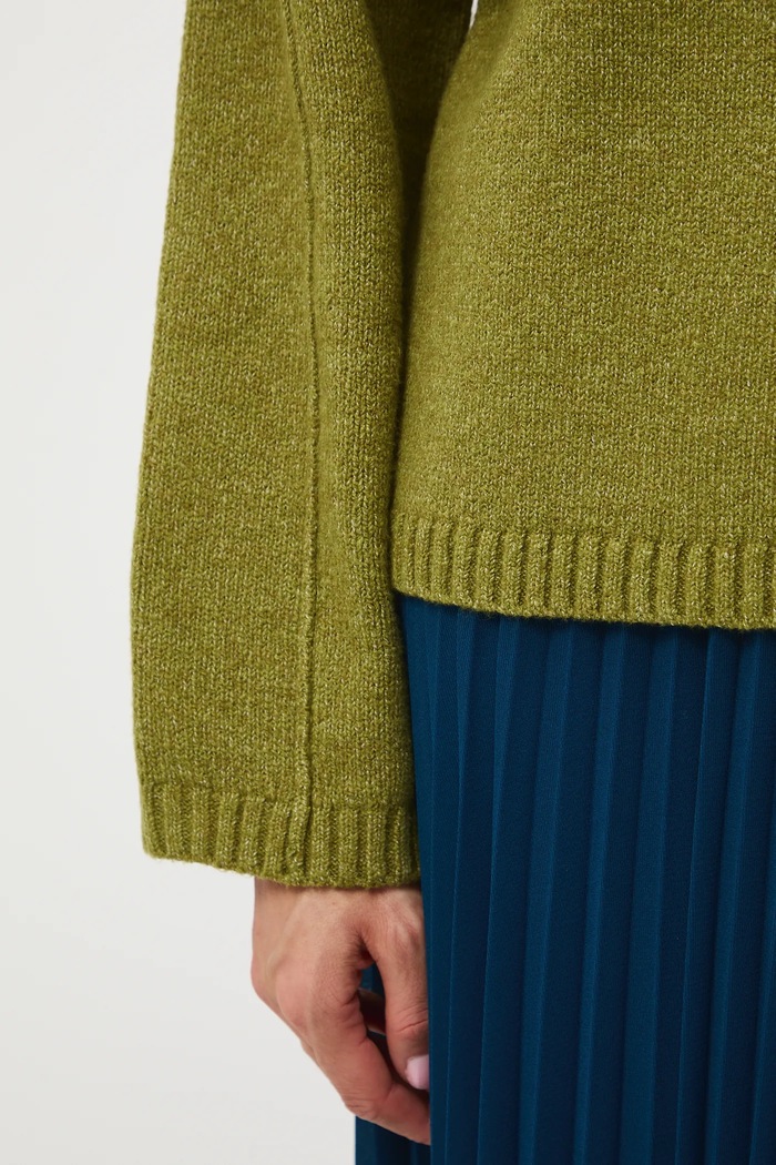 Sweter damski melanżowy RW25-SWD063 zielony