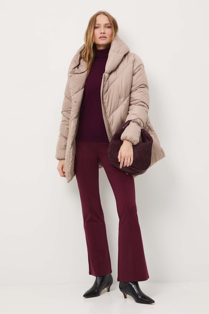 Sweter damski gładki z wiskozą RW25-SWD071 bordowy RW25