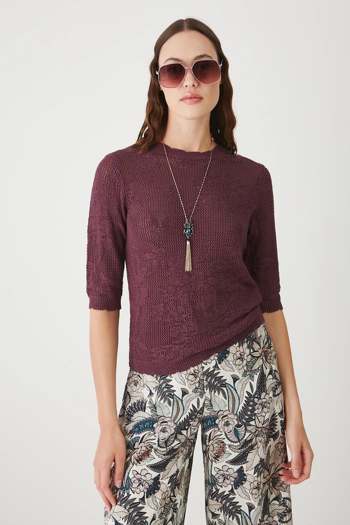 Medicine sweter RW25-SWD105 fioletowy RW25