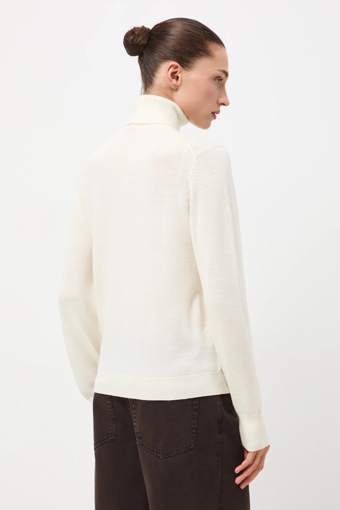 Odzież Sweter z wełny merino gładki RW25-SWD810 beżowy