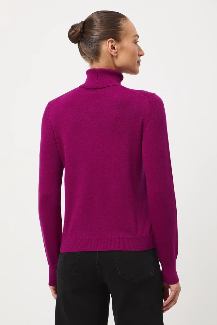 Odzież Sweter z wełny merino gładki RW25-SWD810 różowy