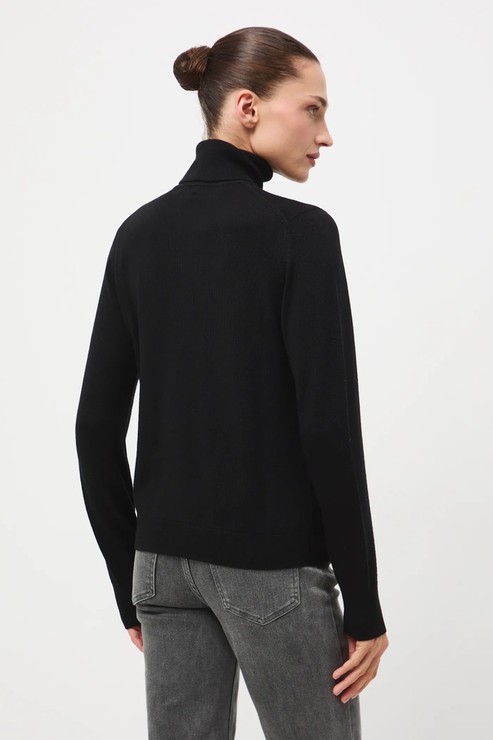 Odzież Sweter z wełny merino gładki RW25-SWD810 czarny