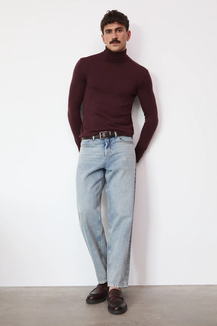 Medicine Sweter z wełny merino RW25-SWM700 brązowy RW25