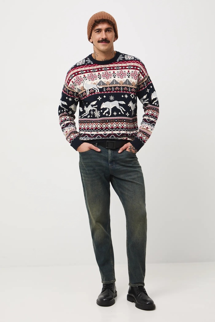 Sweter męski świąteczny wzorzysty RW25-SWMA50 multicolor RW25