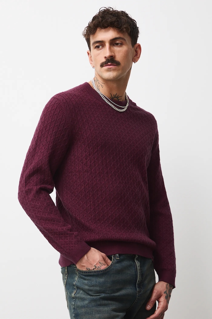Medicine sweter RW25-SWMB02 bordowy RW25