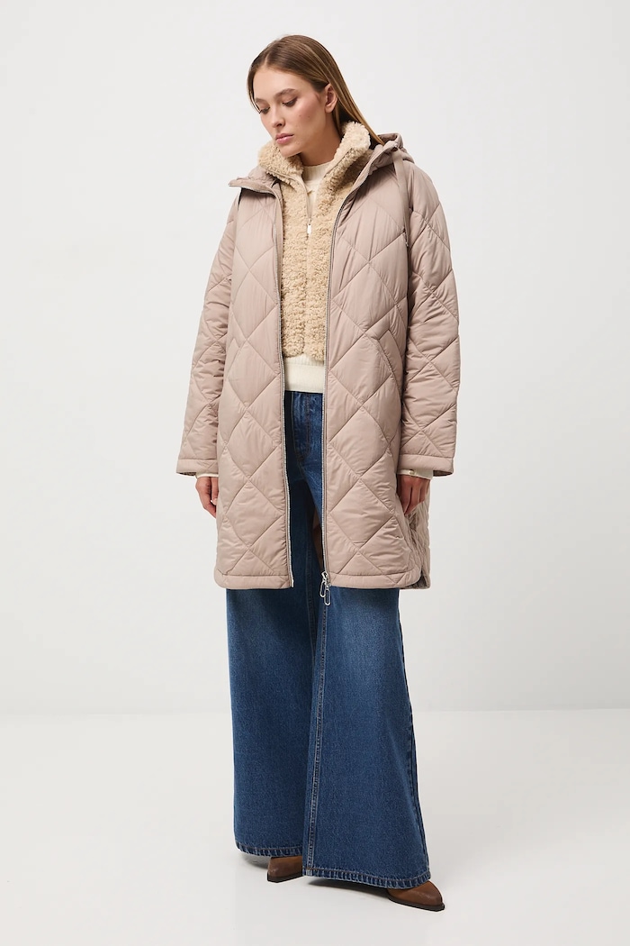 Komin z golfem damski z imitacji futerka RW25-SYD500 beżowy RW25