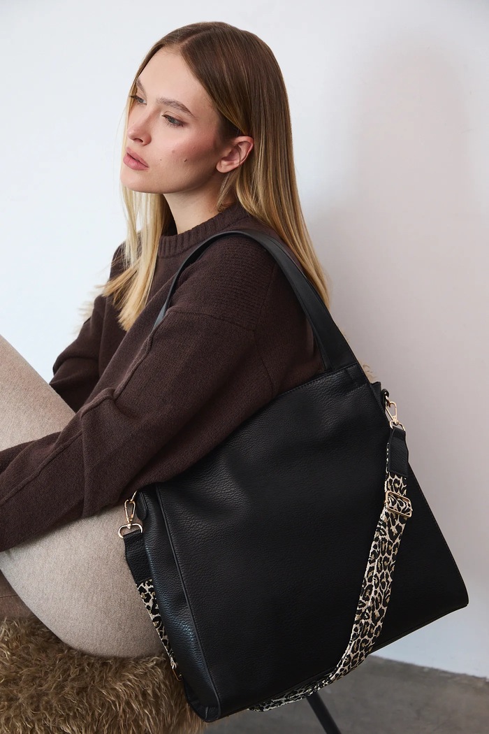 Torebka shopper damska czarny RW25-TOD408