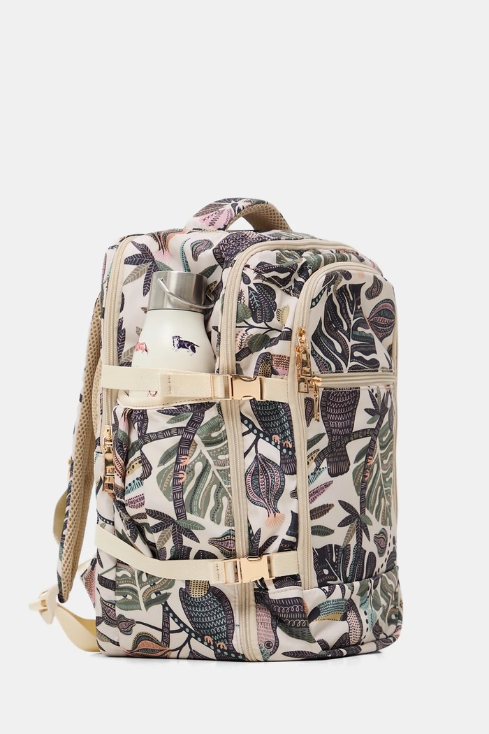 Plecak podróżny kabinowy z motywem roślinnym RW25-TPD303 multicolor RW25