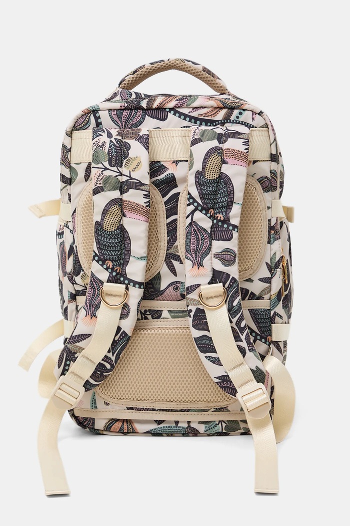 Plecak podróżny kabinowy z motywem roślinnym multicolor RW25-TPD303