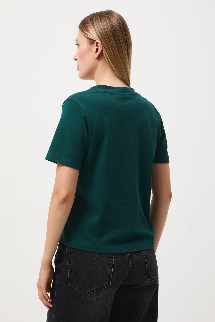 Odzież T-shirt bawełniany damski interlock gładki RW25-TSD055 zielony