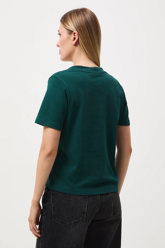 Odzież T-shirt bawełniany damski interlock gładki RW25-TSD055 zielony